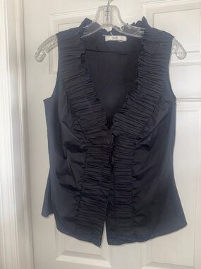 PRADA vintage ruched black sleeveless blouse